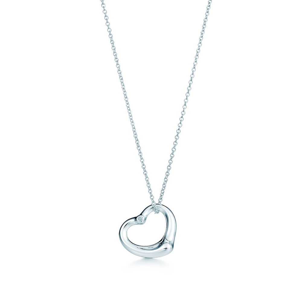 Elsa Peretti Sterling Silver Diamond necklace